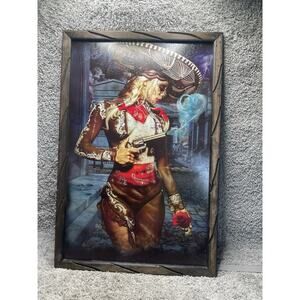 EL Mariachi De La Muerte Amore Wooden Framed Art Home Decor Hanging